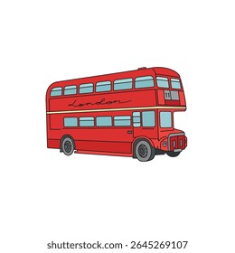 Ícone de barramento de dois andares. Ilustração de desenho animado de barramento de dois andares ícone vetor para web design
