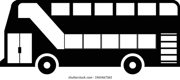 double decker bus icon on white background. bus sign. flat style. black london bus symbol. 