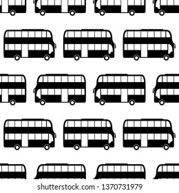 Double Decker Bus Icon Seamless Pattern, Bus Vector Art Illustration