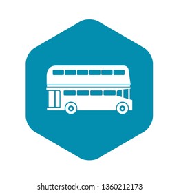 Double decker bus icon in simple style isolated on white background. Transport symbol