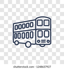 Double decker bus icon. Trendy linear Double decker bus logo concept on transparent background from Transportation collection
