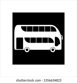 Double Decker Bus Icon, Bus Vector Art Illustration