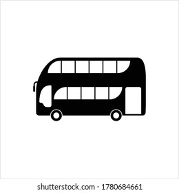 Double Decker Bus Icon, Bus Vector Art Illustration