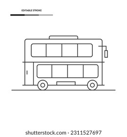 Diseño de vectores de iconos de bus de doble decker.