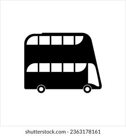 Double Decker Bus Icon, Bus Vector Art Illustration
