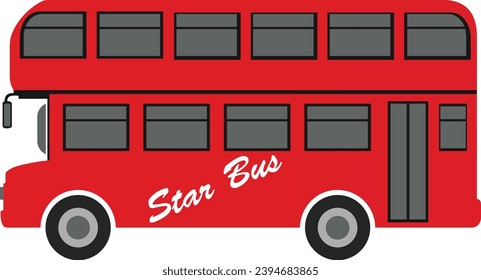 Double Decker Bus icon vector | London silhouette bus color