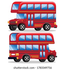 Double decker bus. Isolated on white background. Vector illustration.