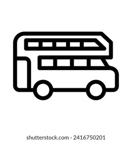 Doppeldecker-Buslinie Symbol Vektorgrafik. Einfache Vektorgrafik von Elementen, geeignet für Anwendungen, Websites und Präsentationen einzeln auf weißem Hintergrund
