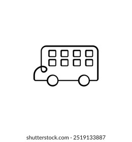 Double Decker Bus Line Style Icon Design
