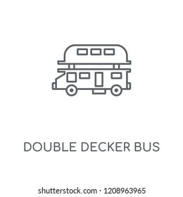 Double decker bus linear icon. Double decker bus concept stroke symbol design. Thin graphic elements vector illustration, outline pattern on a white background, eps 10.