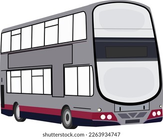 double decker bus modern grey-pink color