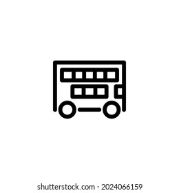 Double Decker Bus Monoline Icon Logo for Graphic Design