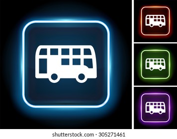 Double Decker Bus on Glow Square Button