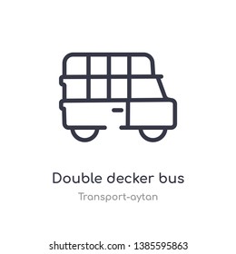 double decker bus outline icon. isolated line vector illustration from transport-aytan collection. editable thin stroke double decker bus icon on white background