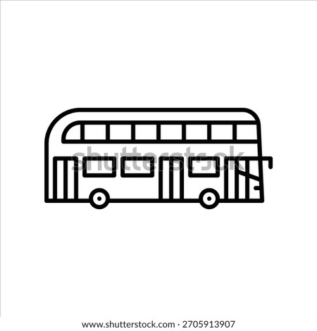 double decker bus outline icon. London bus black line illustration.