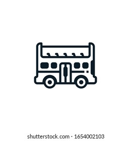 double decker bus outline icons. Vector illustration. Editable stroke. Isolated icon suitable for web, infographics, interface and apps.