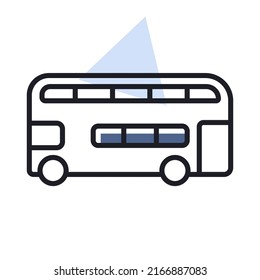 Double decker bus vector icon. Graph symbol for travel and tourism web site and apps design, logo, app, UI