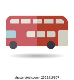 Double decker bus vector icon. Graph symbol for travel and tourism web site and apps design, logo, app, UI