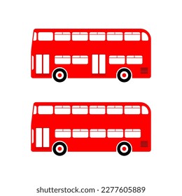 Double decker bus. Vector icons on white background.