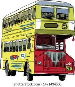 Double Decker bus Vector Illustartion is editable and expendable. 