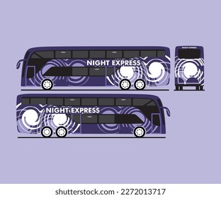 DOUBLE DECKER BUS WRAP, great ornament bus wrap vector illustrations