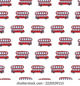 Double decker buses seamless pattern for nursery wallpaper, textile prints, scrapbooking, stationary, bedding, packging, etc. EPS 10