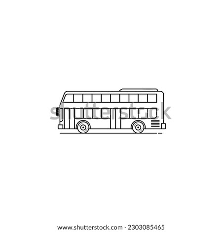 Double decker city bus icon vector graphics