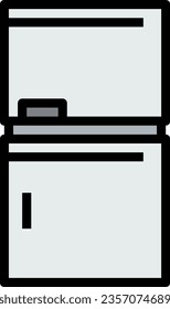 Double Decker Fridge Vector Icon