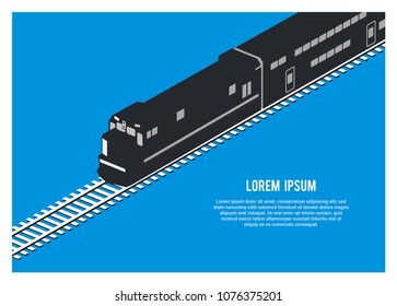 double decker passenger train silhouette 