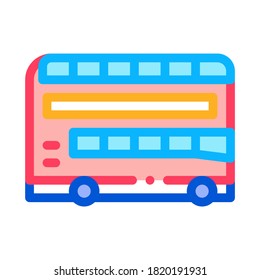 double decker sightseeing bus icon vector. double decker sightseeing bus sign. color symbol illustration