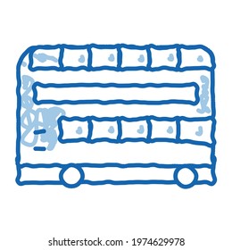 double decker sightseeing bus sketch icon vector. Hand drawn blue doodle line art double decker sightseeing bus sign. isolated symbol illustration