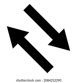 Double diagonal arrows icon. Cursor sign. Navigation background. Simple art line. Vector illustration. Stock image.