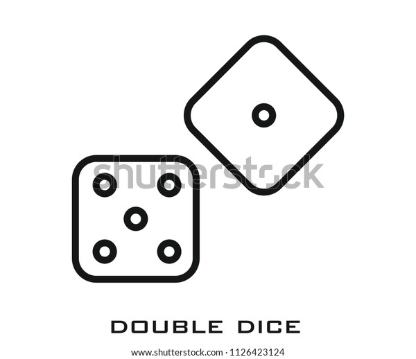 Double Dice Icon Signs Stock Vector (Royalty Free) 1126423124