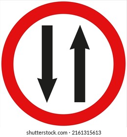 Double direction of circulation. Arrow indicating double direction of circulation