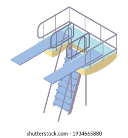 Double diving board icon. Isometric of double diving board vector icon for web design isolated on white background