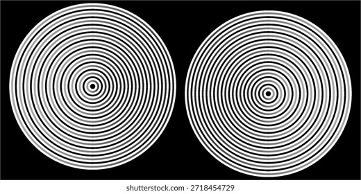 Doppelte doodle Spiralform einzeln auf weißem Hintergrund. Hypnotisches psychedelisches Design. Gehirnarbeitskonzept. Whirlpool-, Schwindel- oder Tornado-Symbole. Vektorgrafik.

