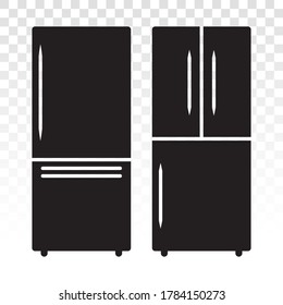 double door freezer refrigerator or fridge flat vector icon for apps and websites