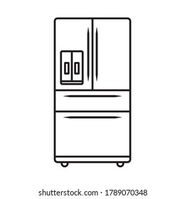 Kühlschrank mit Doppeltüren oder Kühlschrank mit Küchenzeile Symbol für Anwendung oder Website