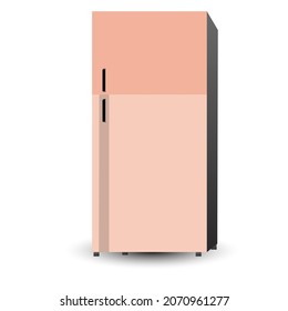 Double door fridge simple illustration vector clipart