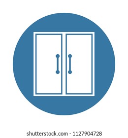 double door icon. Element of door icons for mobile concept and web apps. Badge style double door icon can be used for web and mobile apps on white background