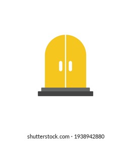Double door icon, door house icon in color icon, isolated on white background 