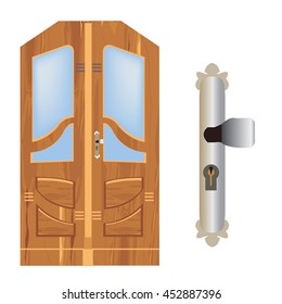 Double door with knob