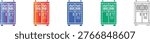 Double Door Locker Vector Icon Set vol 1726