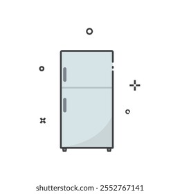 Ein doppeltüriges Kühlschrank-Symbol flaches Design