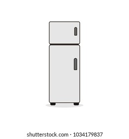 Double Door Refrigerator Vector Illustration