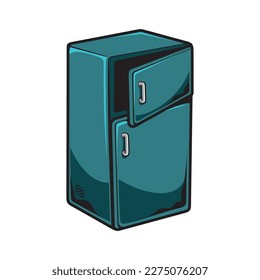 double door refrigerator vector illustration. isolated on white background