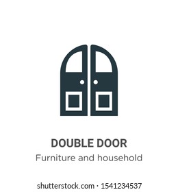 Double door vector icon on white background. Flat vector double door icon symbol sign from modern furniture and household collection for mobile concept and web apps design.