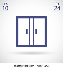 Double doors minimal icon. Closet line vector icon for websites and mobile minimalistic flat design.