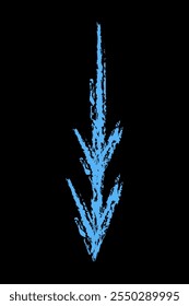 Double down arrow color. Chalk hand drawn arrow.