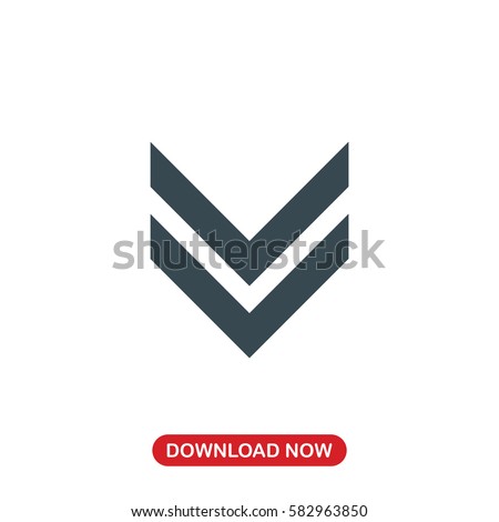 Double down arrow icon vector